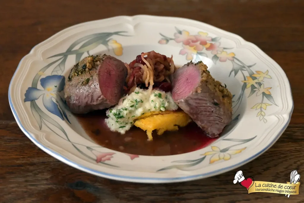 HP Rosa Lammrücken Selleriepürree Polenta